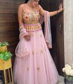 Light Pink Net lehenga Choli