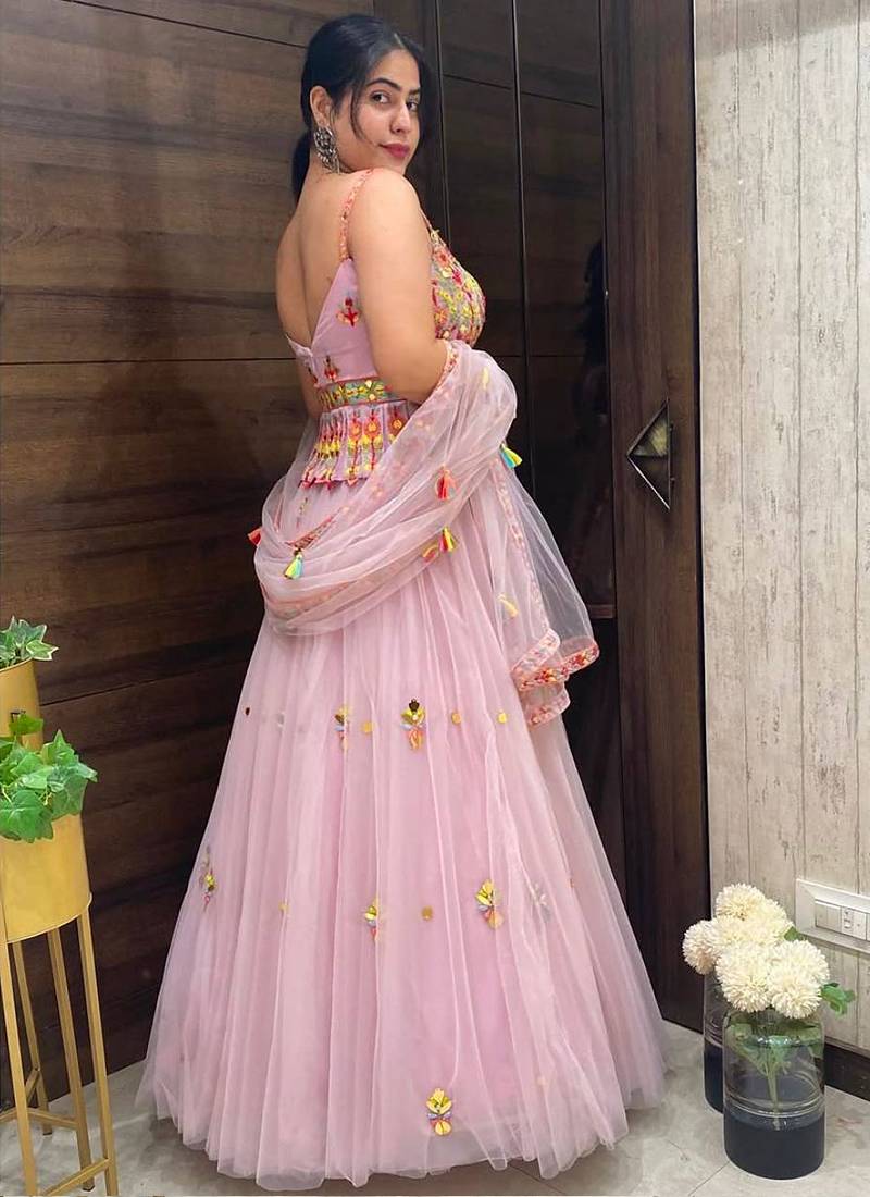 Light Pink Net lehenga Choli