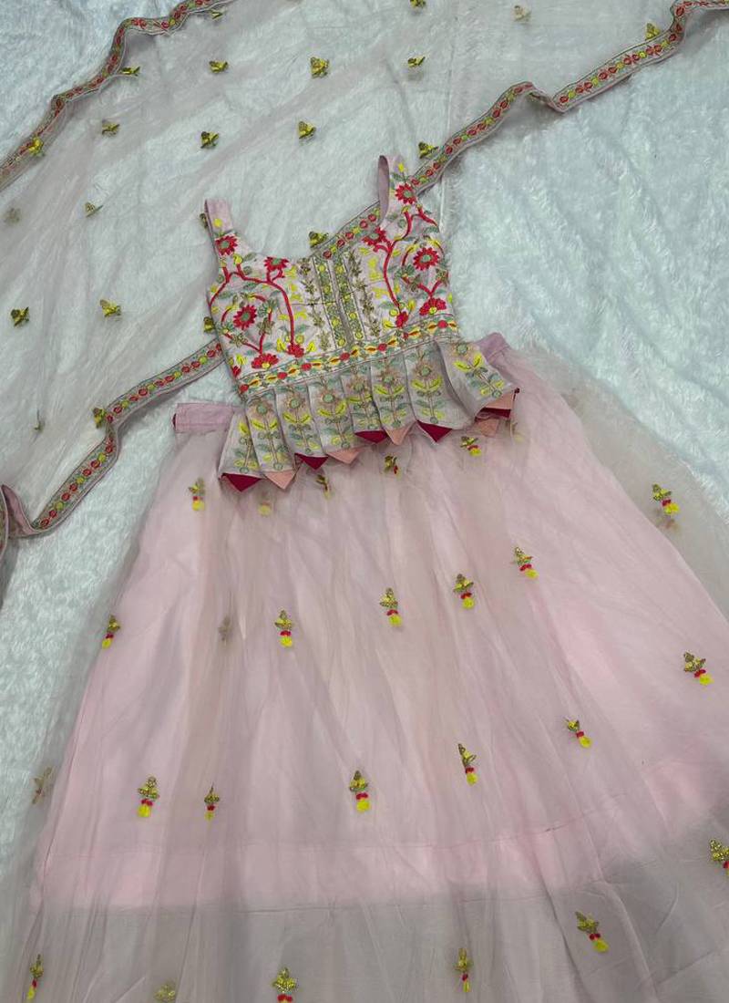 Light Pink Net lehenga Choli