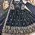 black color embroidery sequin work satin silk blend gown set