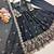 black color embroidery sequin work satin silk blend gown set