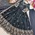 black color embroidery sequin work satin silk blend gown set