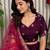 Purple Embroidery Work Roman silk blend Navratri Lehenga Choli With Full Stitch Blouse And Dupatta-free size