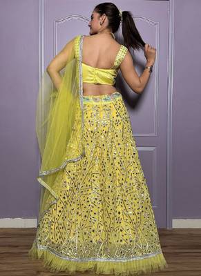 Yellow Georgette lehenga Choli 2