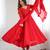  embroidery georgette flared anarkali pant and dupatta set