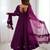  embroidery georgette flared anarkali pant and dupatta set