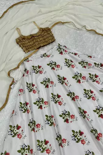 White Tapeta silk blend lehenga Choli