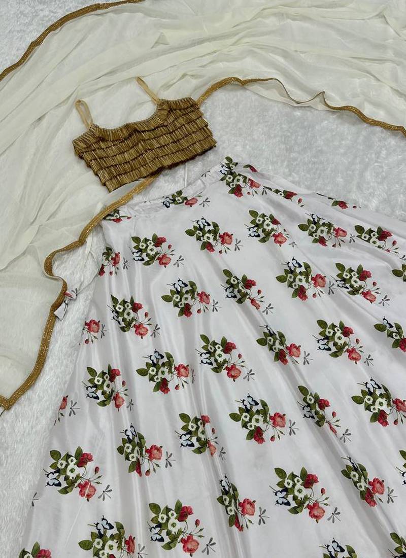 White Tapeta silk blend lehenga Choli