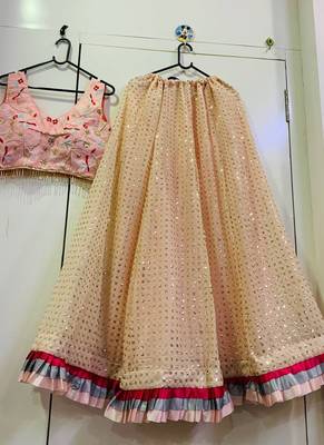 Beige Georgette lehenga Choli 2