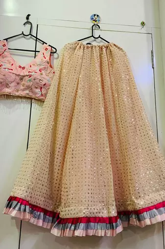 Beige Georgette lehenga Choli