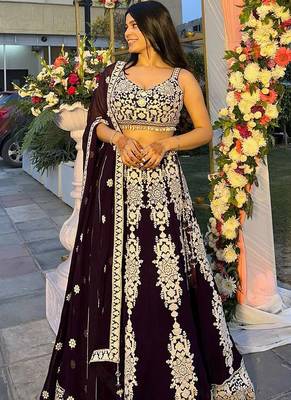 Dark Purple Kasturi Silk lehenga Choli 1