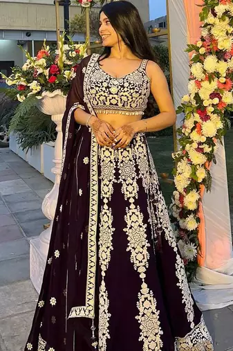 Dark Purple Kasturi Silk lehenga Choli