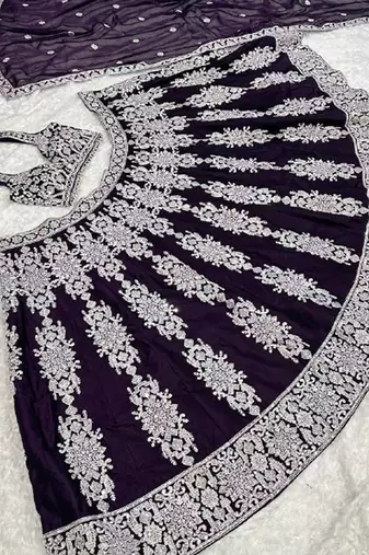 Dark Purple Kasturi Silk lehenga Choli