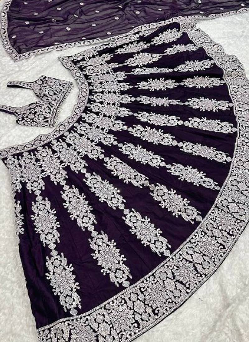 Dark Purple Kasturi Silk lehenga Choli