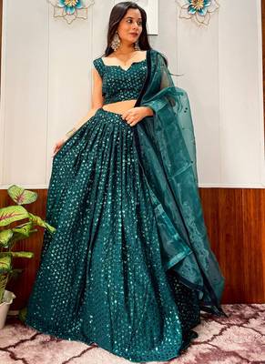 Rama Georgette lehenga Choli 1