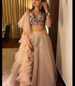 Peach Kasturi silk blend lehenga Choli