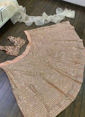 Peach Kasturi silk blend lehenga Choli 2