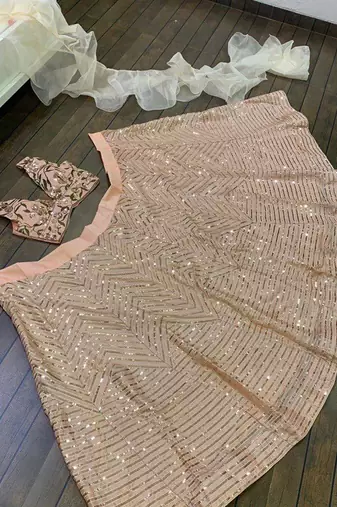 Peach Kasturi silk blend lehenga Choli