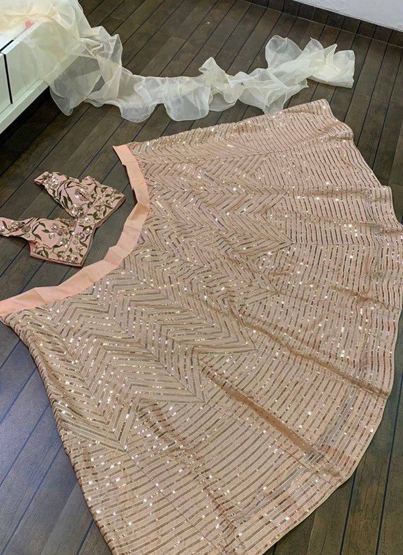 Peach Kasturi silk blend lehenga Choli
