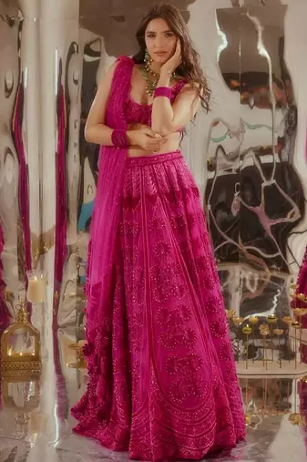 Pink Kasturi silk blend lehenga Choli