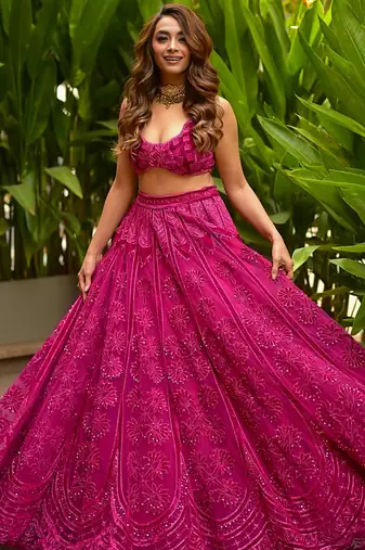 Pink Kasturi silk blend lehenga Choli