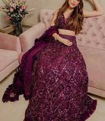 Wine Velvet lehenga Choli