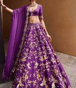 Purple Thai silk blend Lehenga Choli