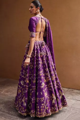 Purple Thai silk blend Lehenga Choli