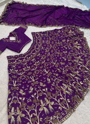 Purple Thai silk blend Lehenga Choli 3