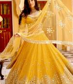 Yellow Georgette lehenga Choli