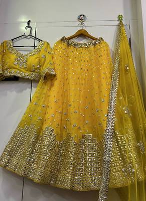 Yellow Georgette lehenga Choli 2