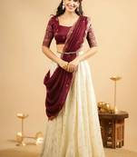 Maroon Shimmer Silk Lehenga Choli