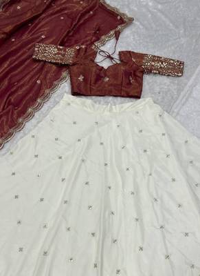 Maroon Shimmer Silk Lehenga Choli 3