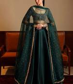 Green Malai Satin Lehenga Choli