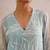 Blue green ombre embroidered mul chanderi dress