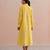 Yellow embroidered mul chanderi dress