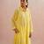 Yellow embroidered mul chanderi dress