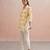 Off White Yellow embroidered mul chanderi co ord set