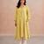 Lemon yellow embroidered mul chanderi co ord set