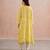 Lemon yellow embroidered mul chanderi co ord set
