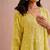 Lemon yellow embroidered mul chanderi co ord set