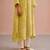 Lemon yellow embroidered mul chanderi co ord set