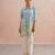 Blue green ombre mul chanderi co ord set