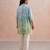 Blue green ombre mul chanderi co ord set