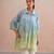 Blue green ombre mul chanderi co ord set