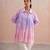 Pink purple ombre mul chanderi co ord set