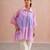 Pink purple ombre mul chanderi co ord set