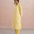 Yellow embroidered mul chanderi kurta set