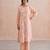 Pastel peach embroidered mul chanderi kurta set