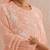 Pastel peach embroidered mul chanderi kurta set